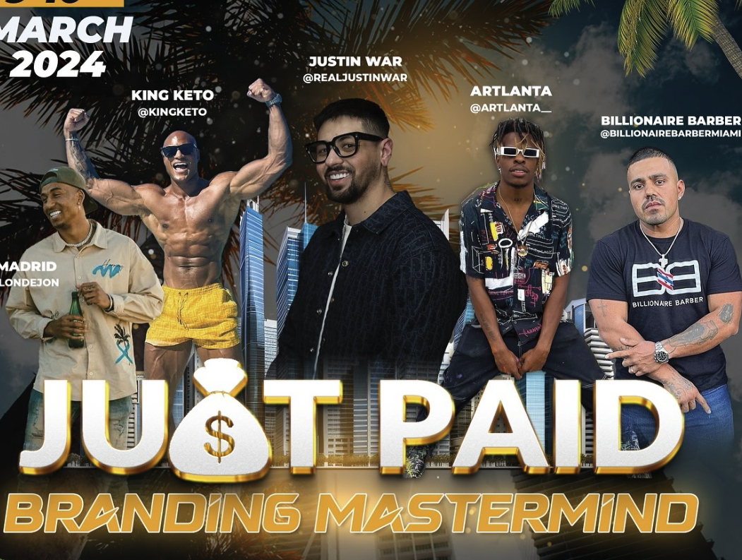 Just Paid Branding Mastermind event with Justin War & King Keto