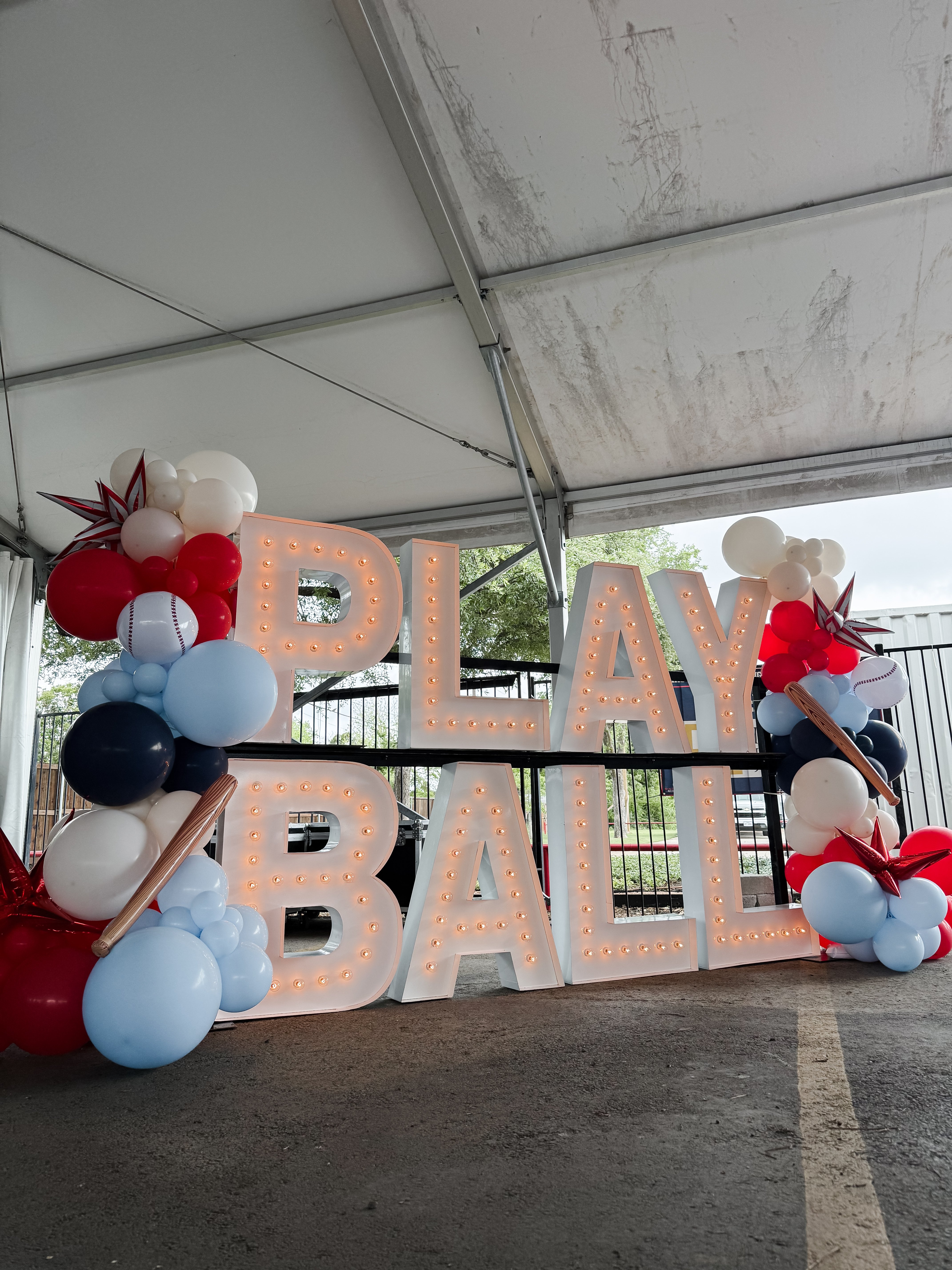 Play Ball Lighted Marquee Letters Balloon Display