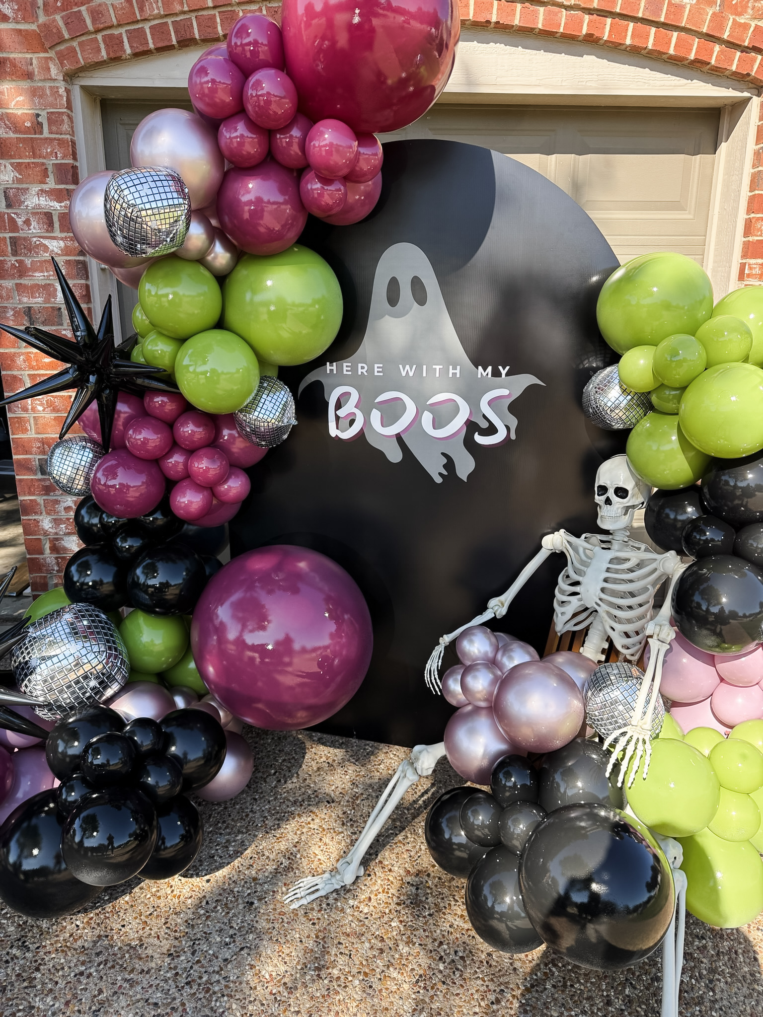Here With My Boos Halloween Backdrop