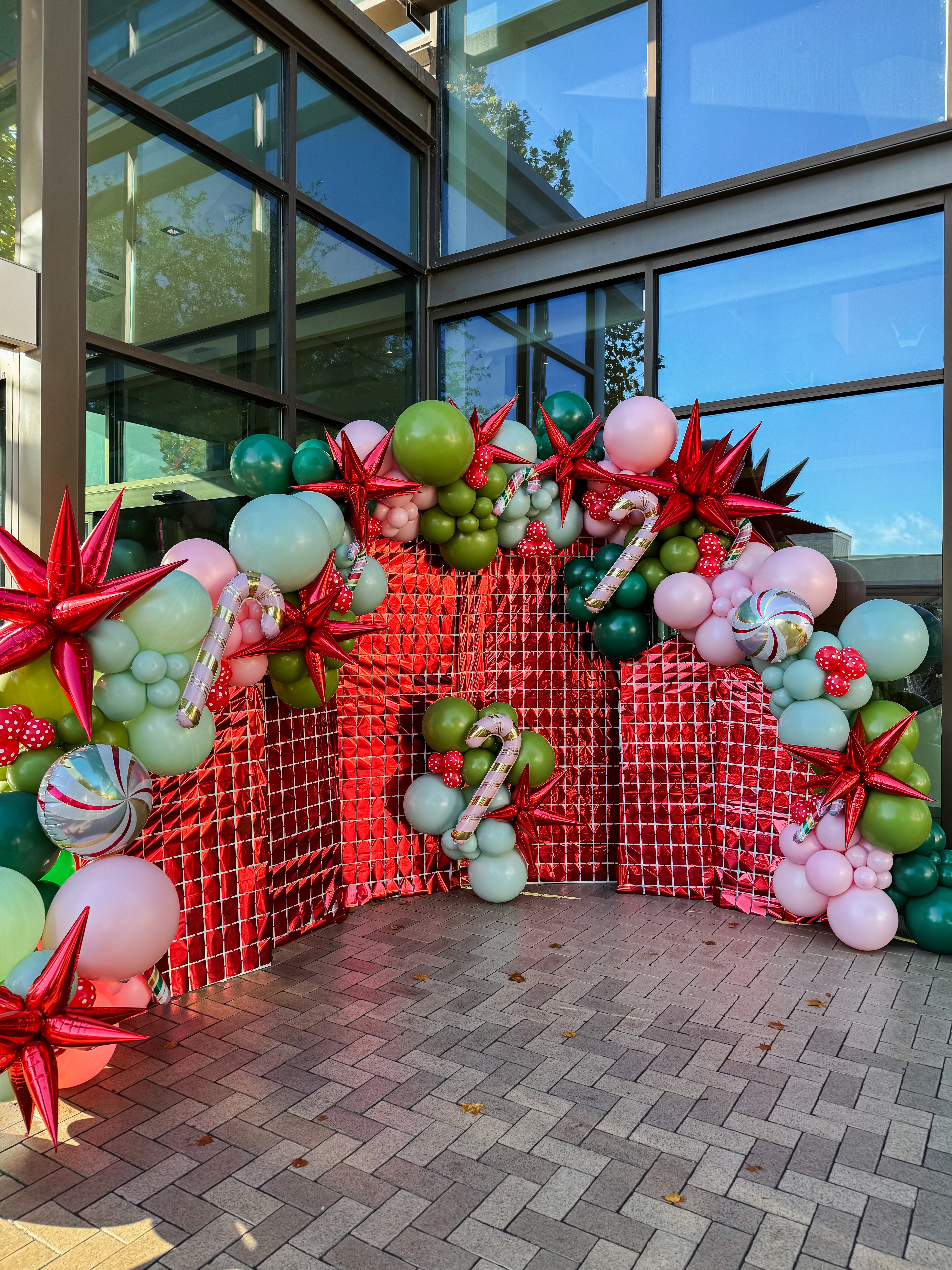 Holiday Candy Cane Shimmer Wall Installation