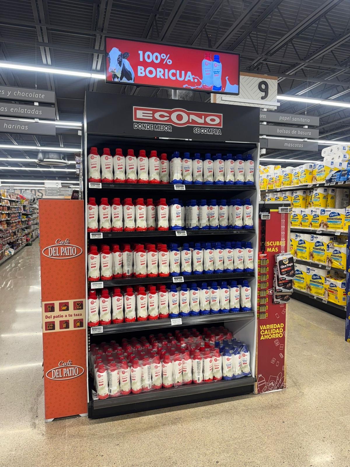 Cabecera de góndola EndCap Suiza Dairy con pantalla Samsung Stretch 37"