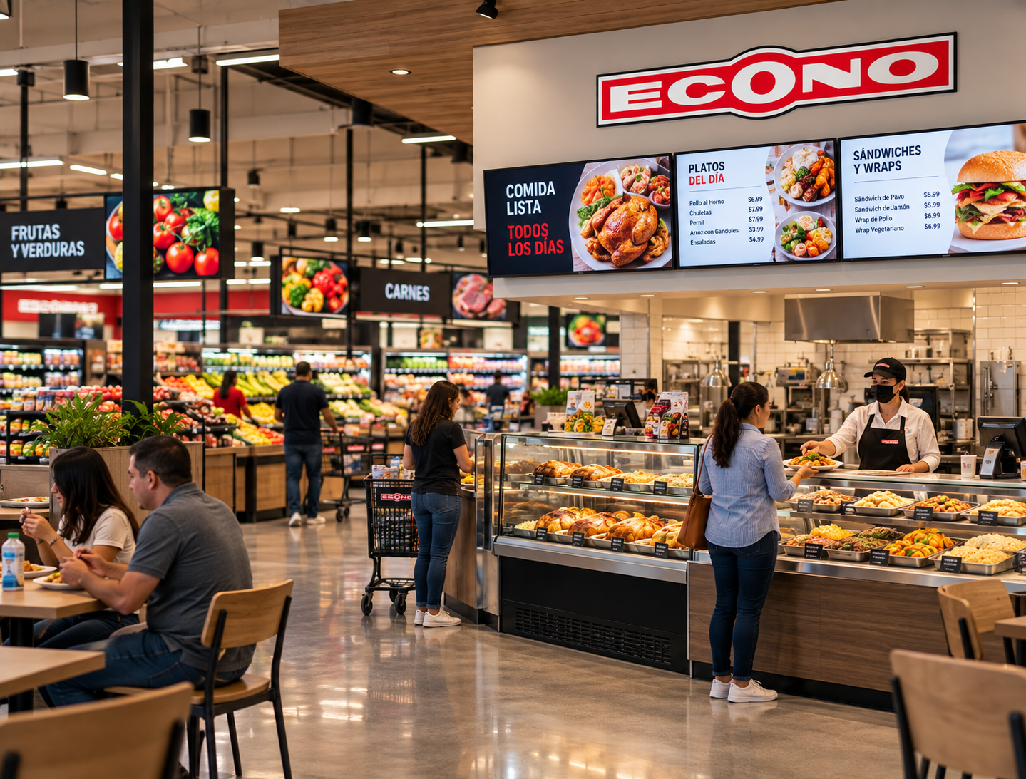 Menú digital de Café Econo mostrando artículos y precios
