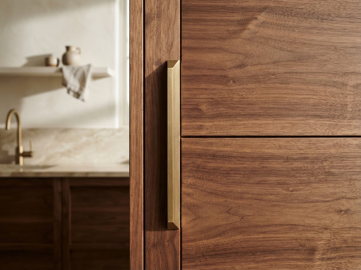 Custom cabinetry detail with integrated hardware by Hatch Cabinetry