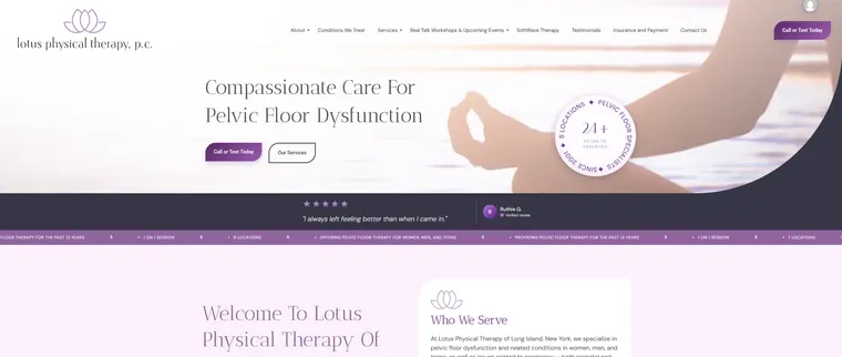 Lotus Physical Therapy website preview