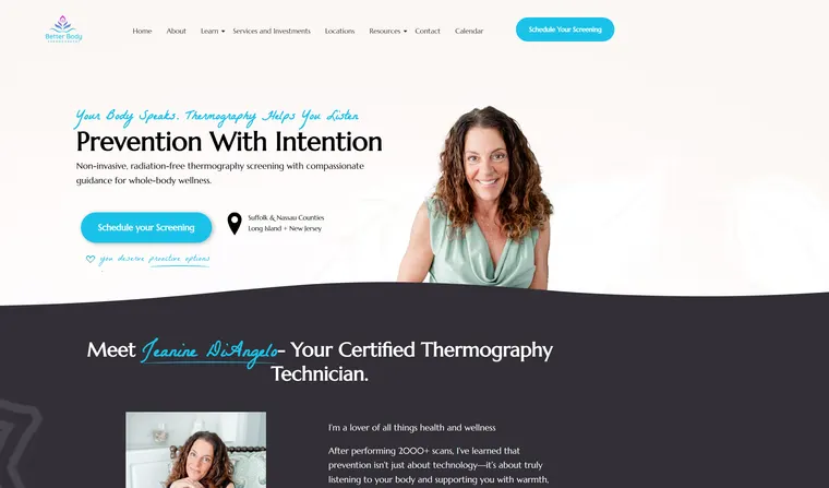 Better Body Thermography website preview