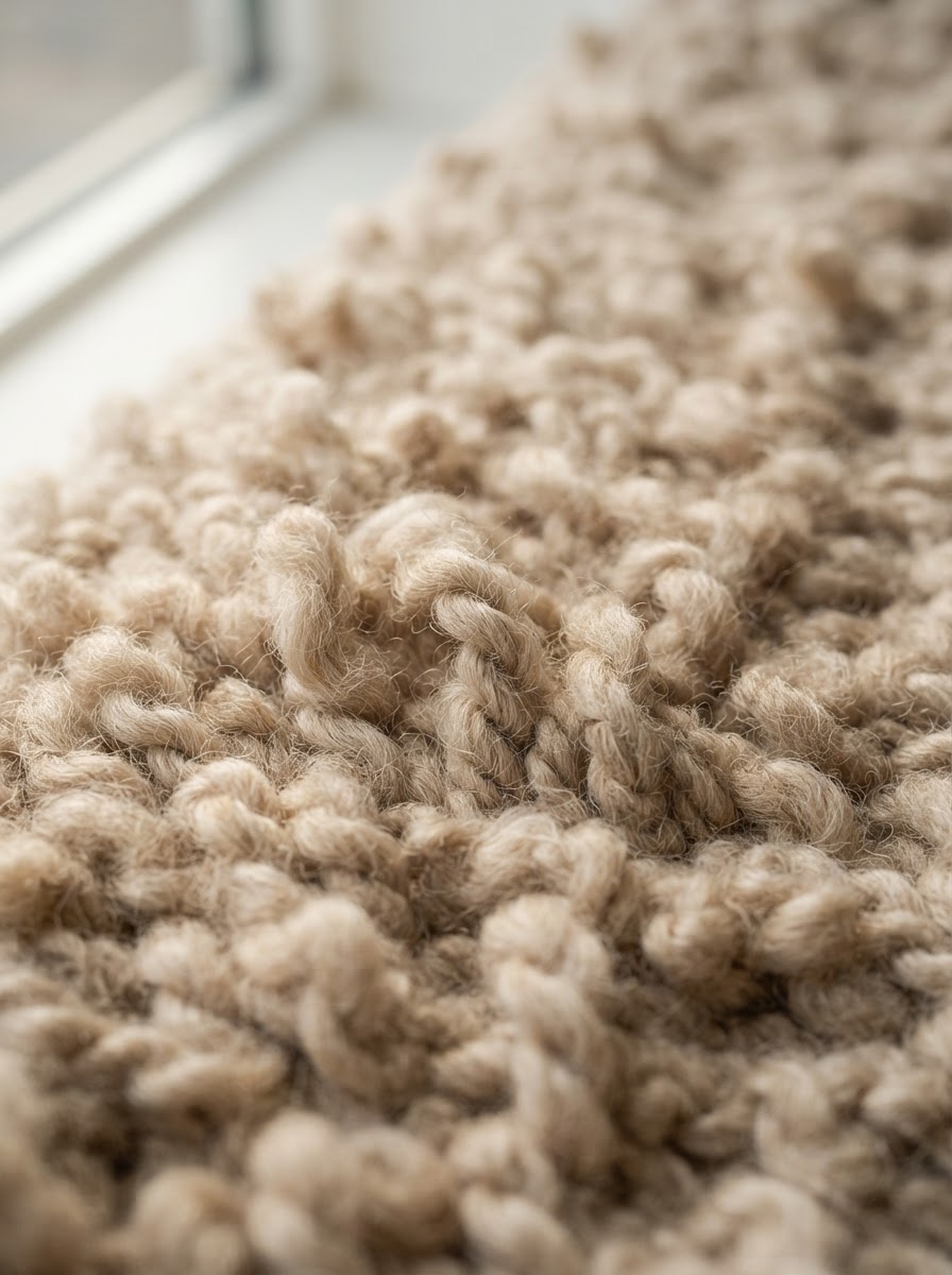 Premium wool carpet in a warm neutral tone