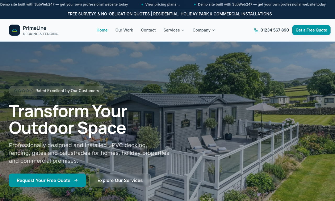 Decking — SubWeb247 Demo website screenshot — Decking & Outdoor Living