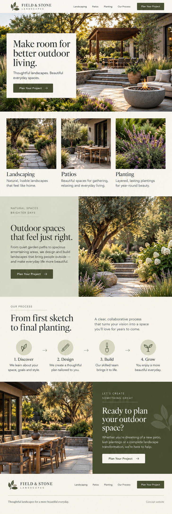 Example contractor website design