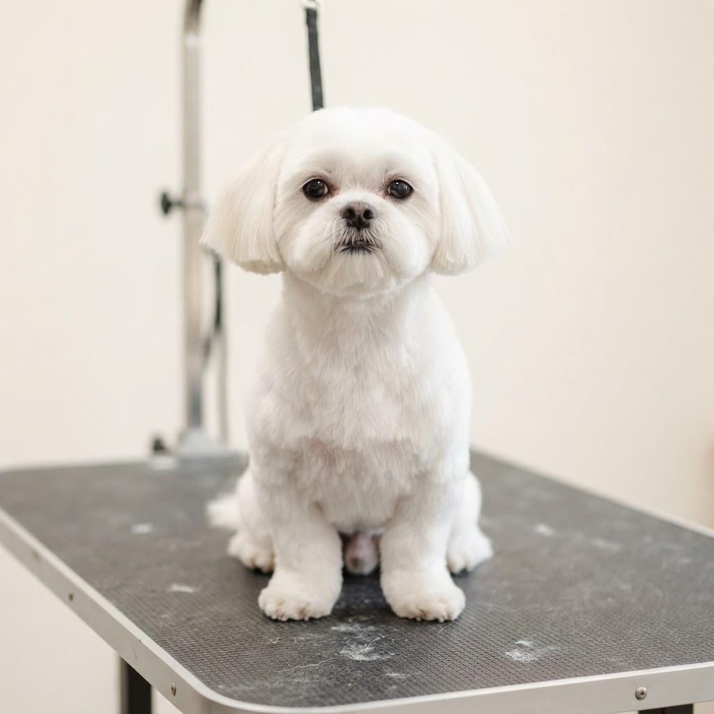 Rosie, shih tzu, first groom tidy after grooming