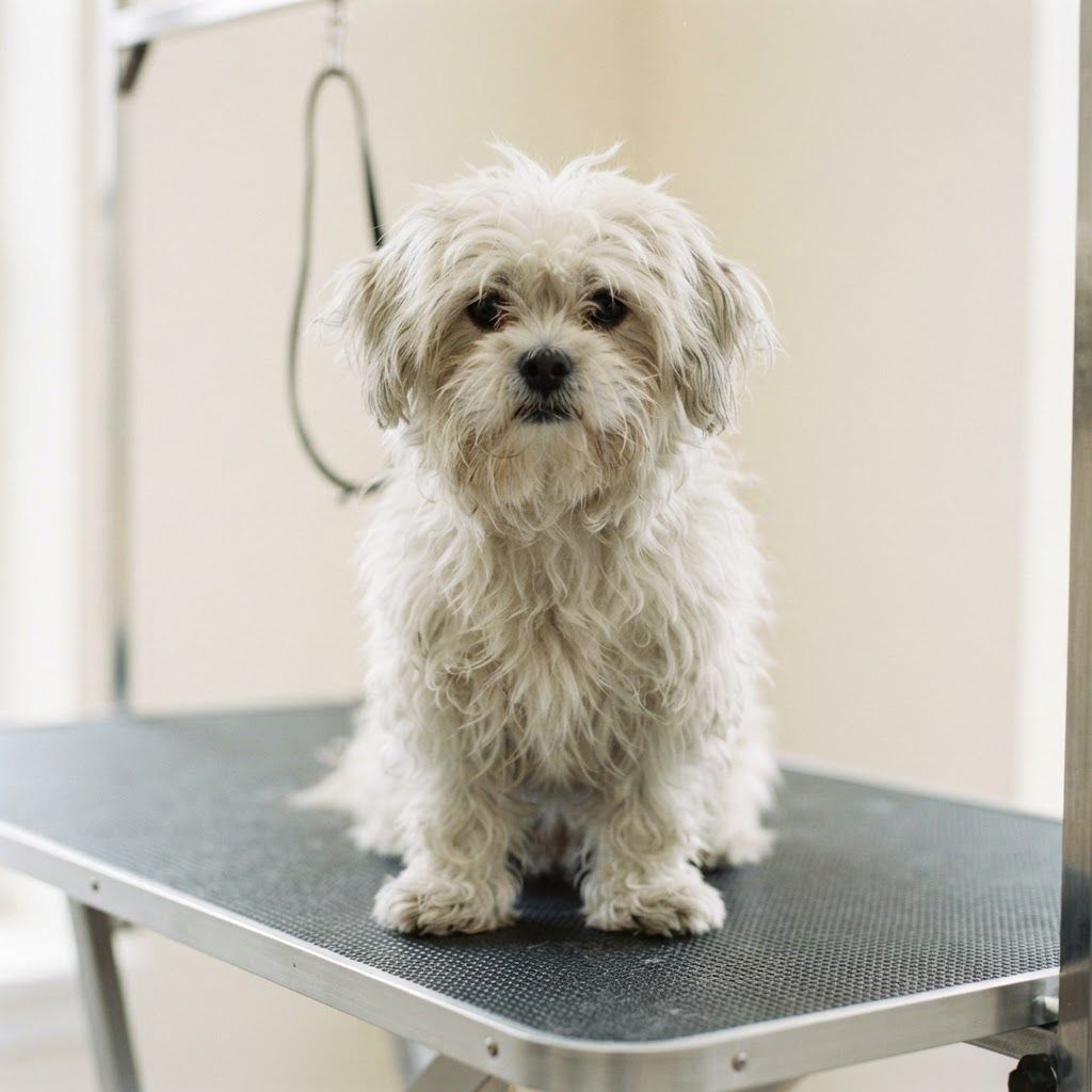 Rosie, shih tzu, first groom tidy before grooming