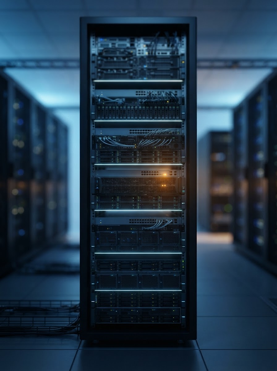 One physical server, divided into private virtual servers