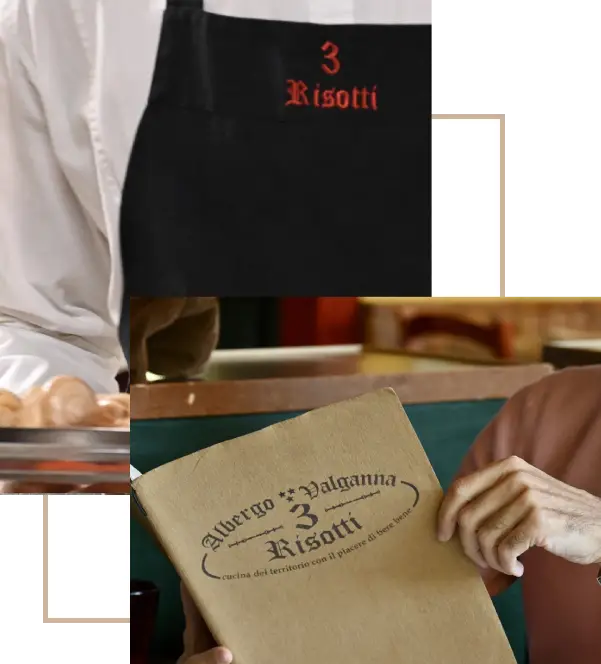 Grembiule da cucina e carta dei risotti della tradizione