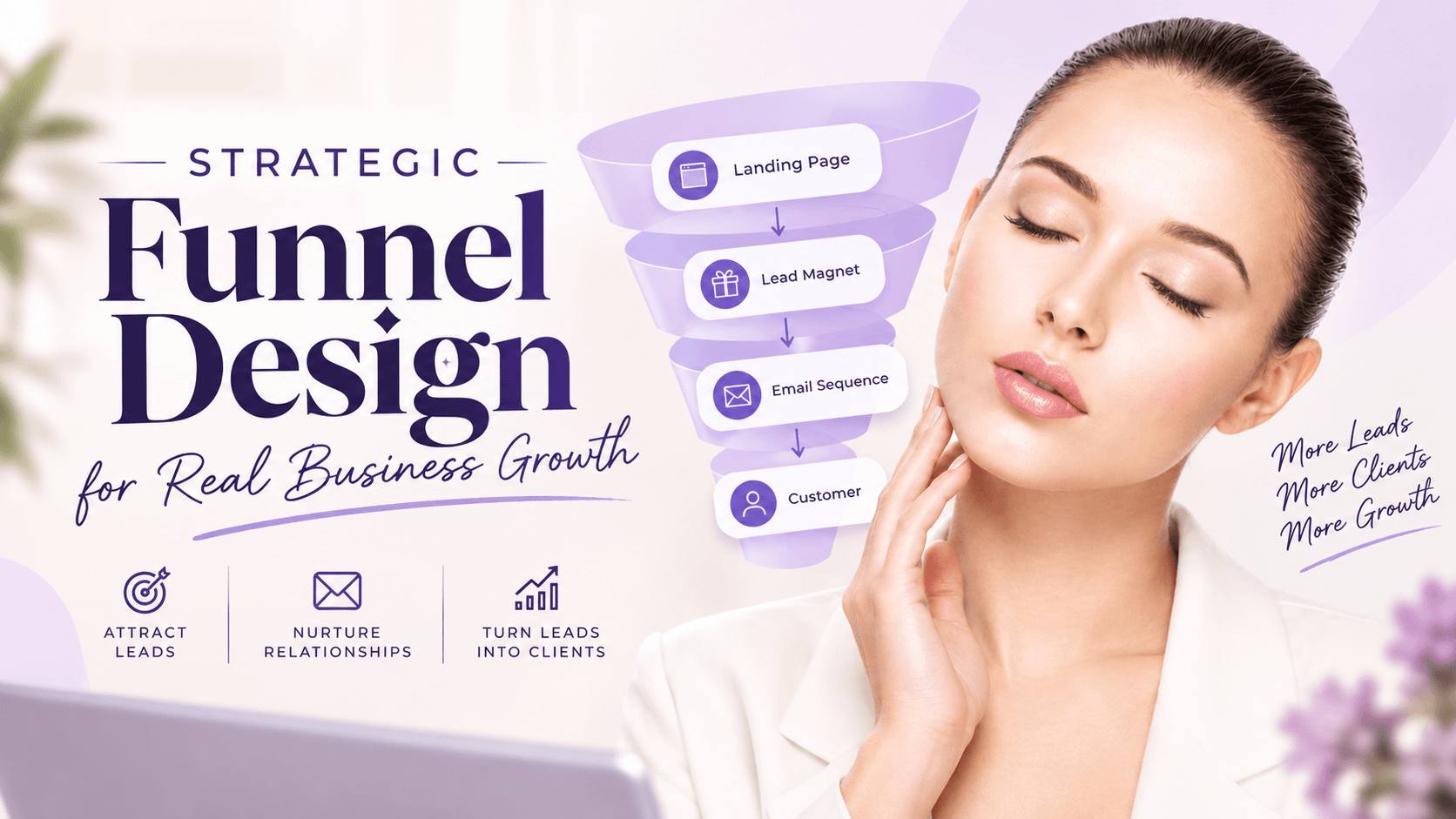 Strategic Funnel Design for Real Business Growth — Landing Page, Lead Magnet, Email Sequence, Customer conversion funnel