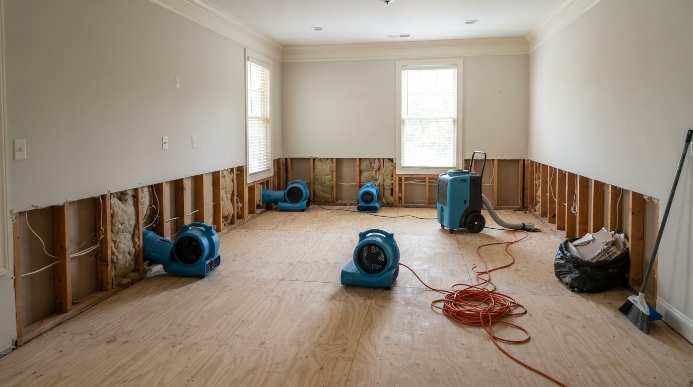 After flood damage cleanup in Kure Beach, North Carolina