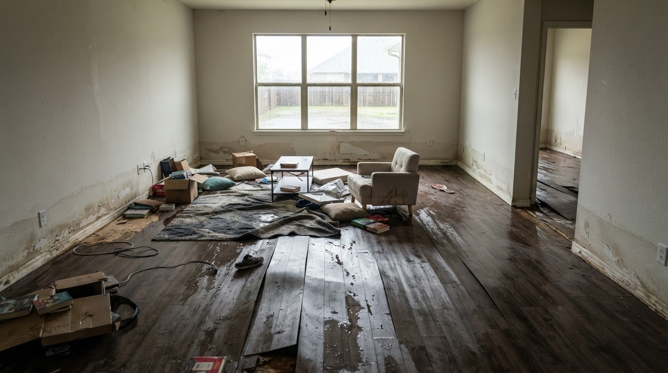 Before flood damage cleanup in Kure Beach, North Carolina