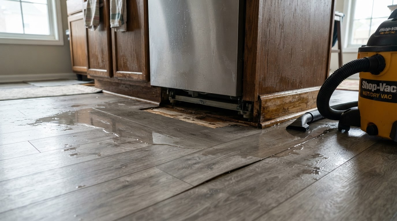 Appliance leak and overflow water damage cleanup in Wilmington NC