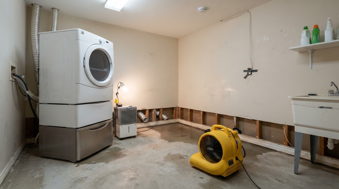 After washing machine overflow cleanup near Kure Beach, North Carolina