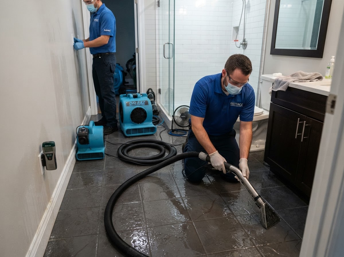Bathroom and toilet overflow cleanup in Wilmington NC