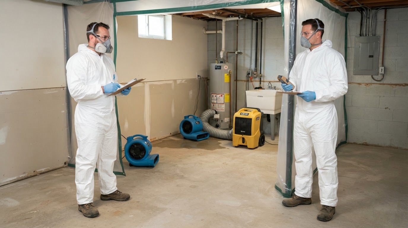 After sewage backup cleanup near Kure Beach, North Carolina