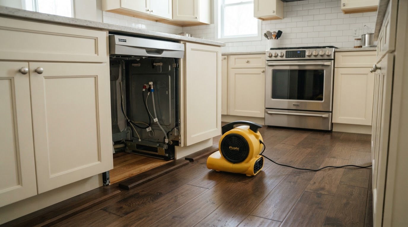 After dishwasher and appliance leak cleanup in Kure Beach, North Carolina