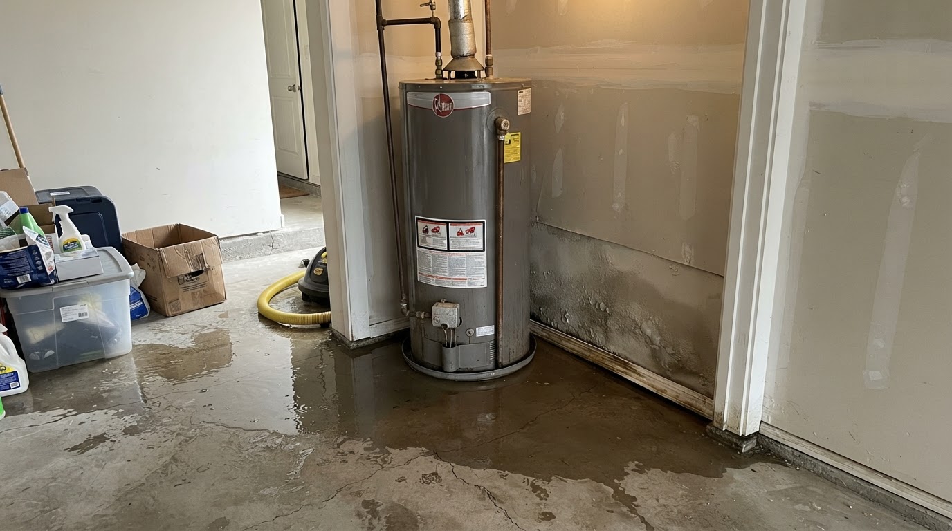 Water heater leak cleanup in Wilmington NC
