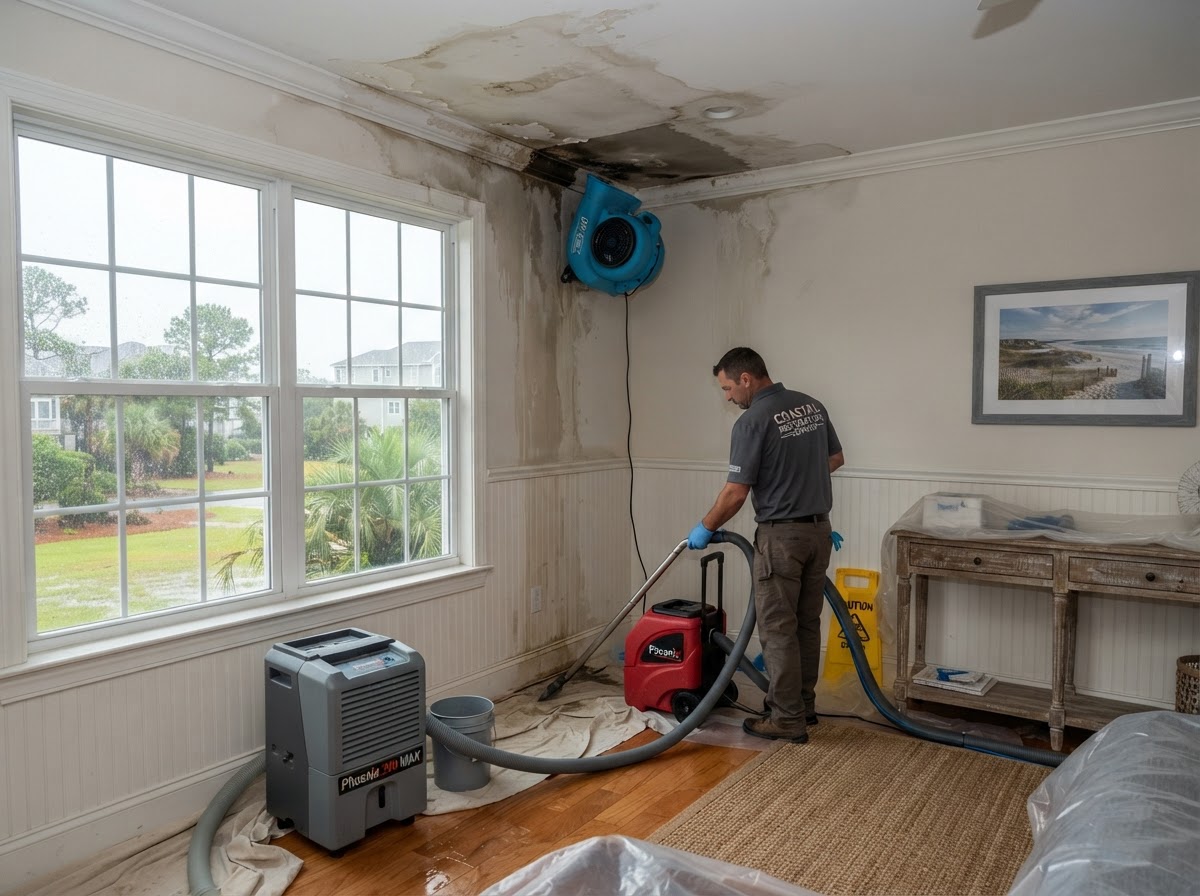 Storm and hurricane water damage restoration in Wilmington NC