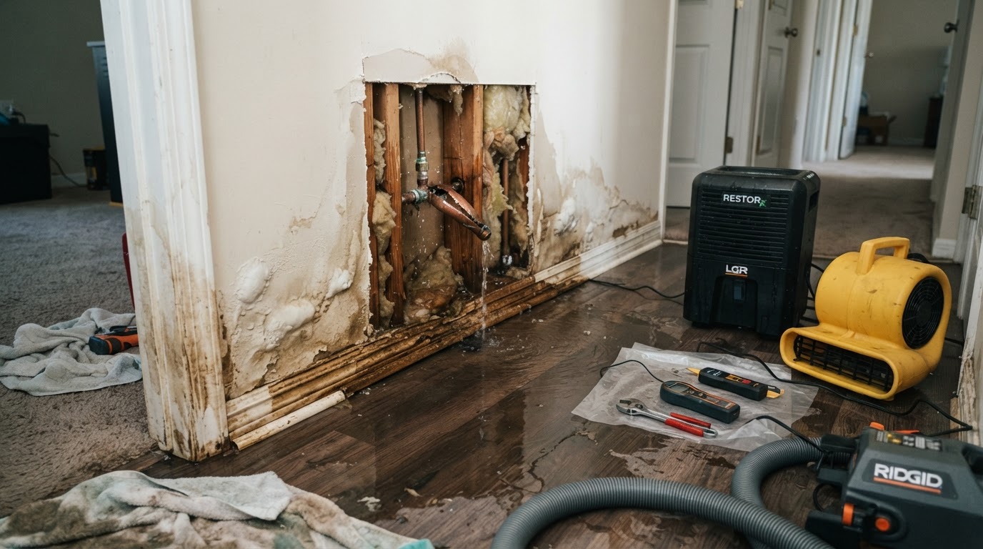 Burst pipe and plumbing leak cleanup in Wilmington NC