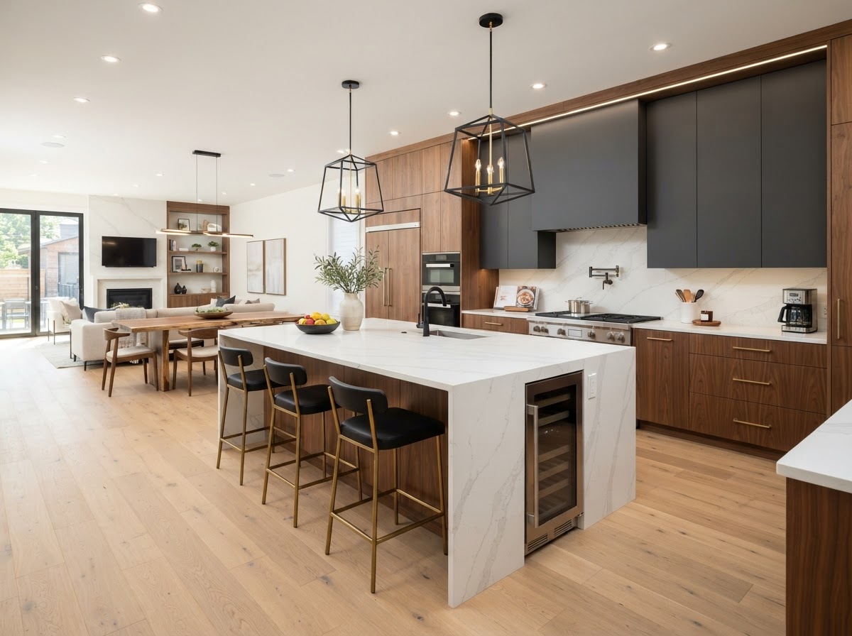 Modern kitchen and home remodel by Leyva's Construction in Grand Rapids MI