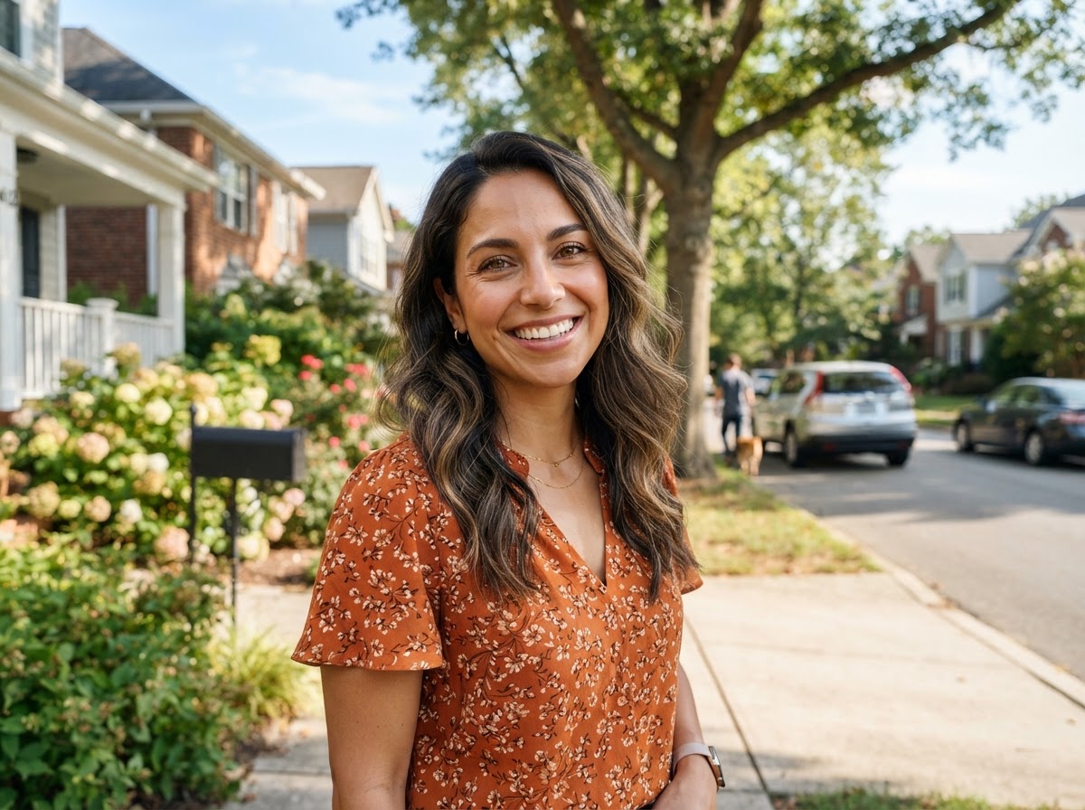 Smiling woman outdoors