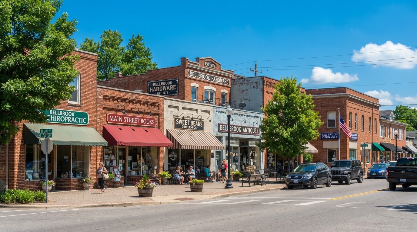 Small-town commercial properties and retail in Bellbrook, Ohio