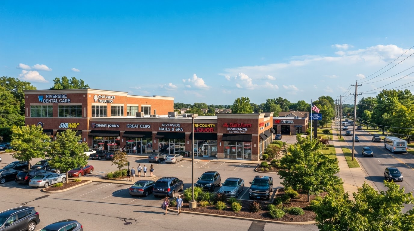 Retail and commercial properties in Riverside, Ohio