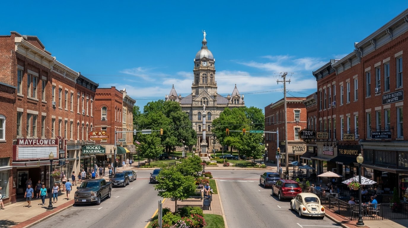 Downtown commercial and office properties in Troy, Ohio