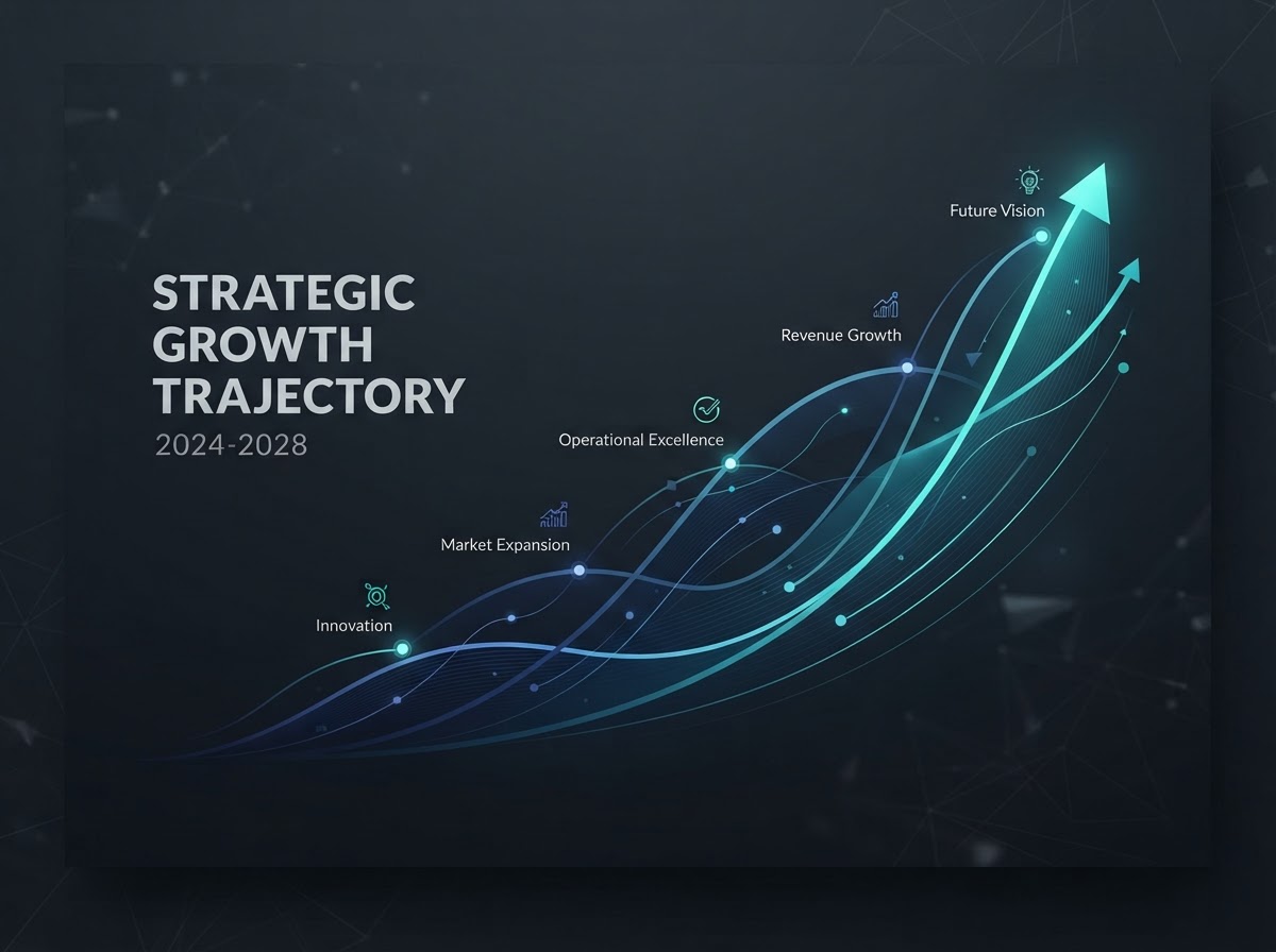 Abstract data visualization of business growth waves