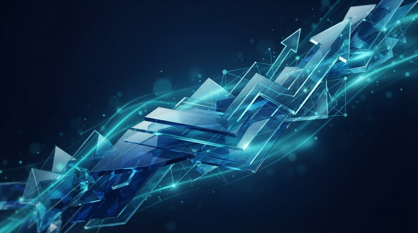 Abstract ocean-blue strategic business visualization
