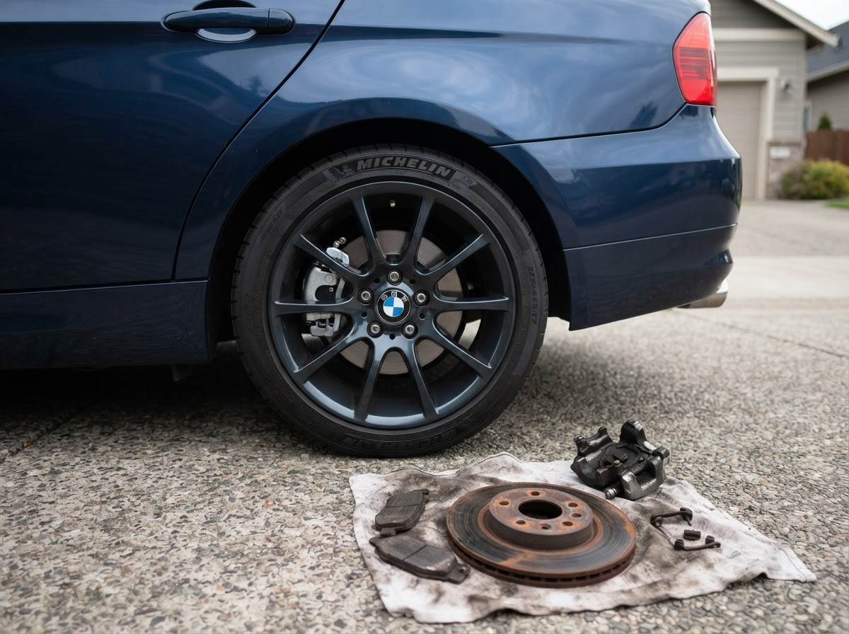 Rear Caliper and Pad Repair on a Sedan