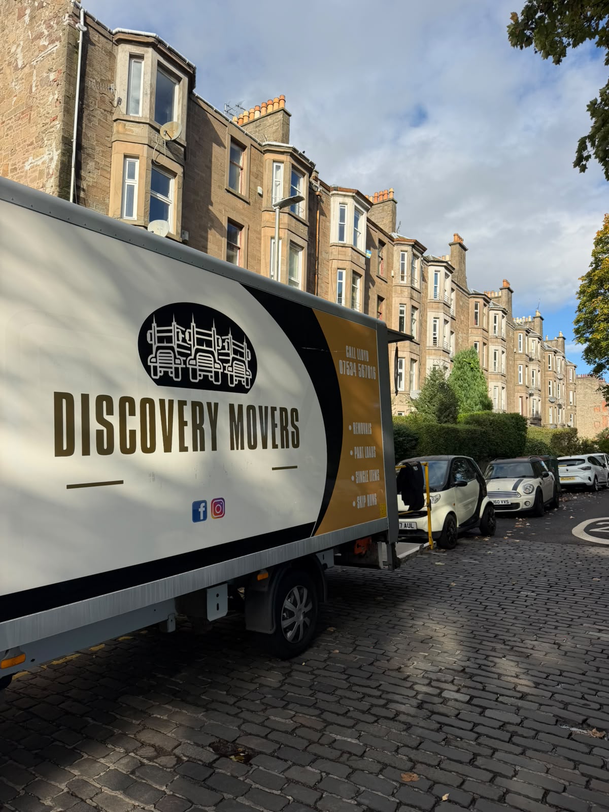 Discovery Movers removal van on a residential street