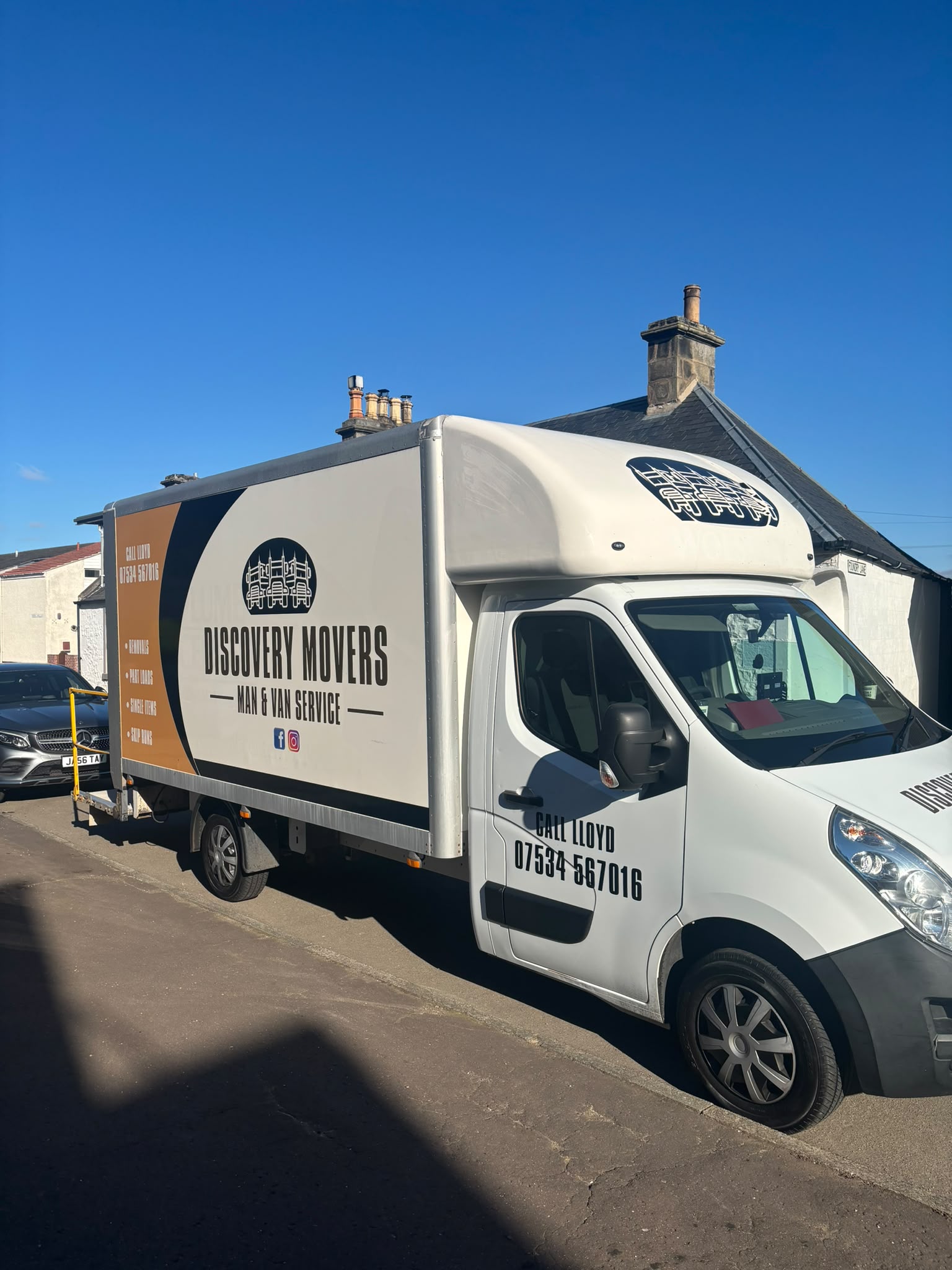 Discovery Movers branded removal van parked for a move in St Andrews