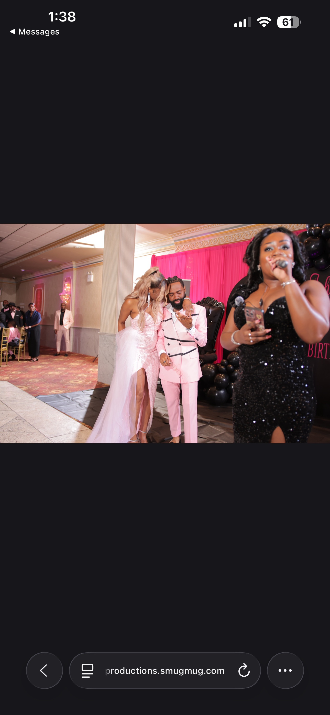 Taje singing live vocals with celebrants on stage