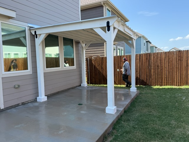 Covered Patio Pergola & Cedar Fence Staining — Outdoor Projects project by Manny