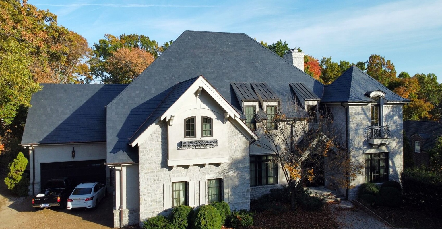 A finished ReadySlate natural slate roof on a Northeast Pennsylvania home