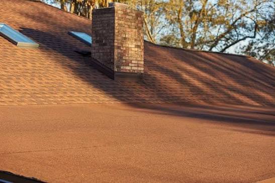 Flat Roofing Systems — Low-Slope Granulated Flat Roofing System close-up texture