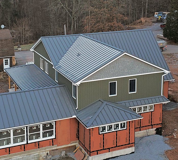 Metal Roofing — Standing Seam Metal Roof close-up texture