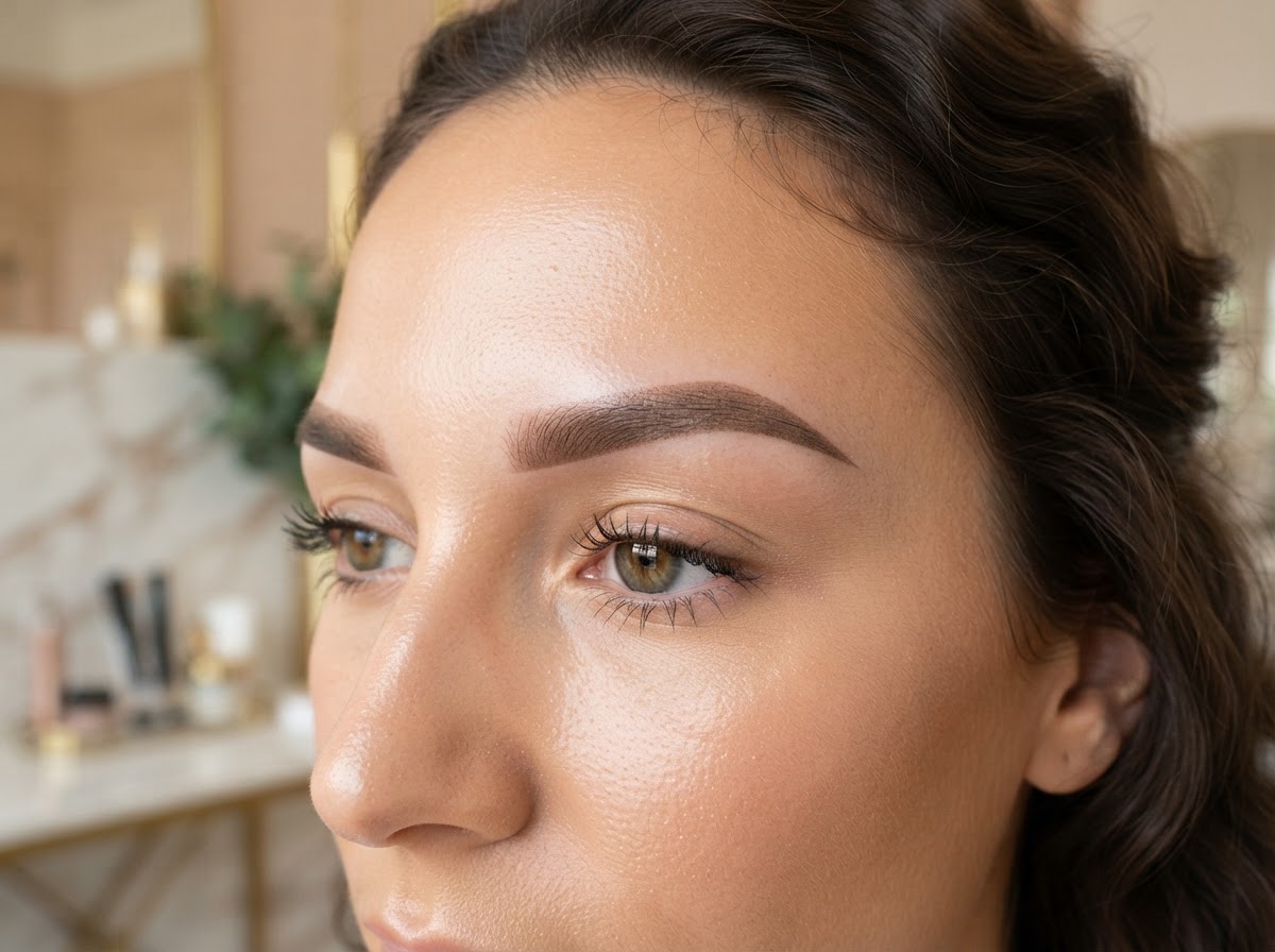 Ombré Powder Brows — hiệu ứng chân mày mềm gradient từ đầu đến đuôi tại NhiBrows Fairfax Virginia