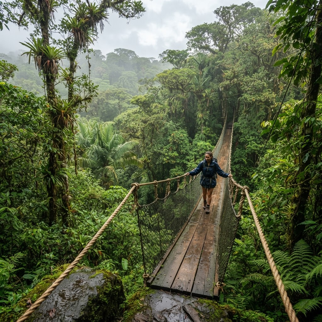 Místico Hanging Bridges, where you'll likely see sloths