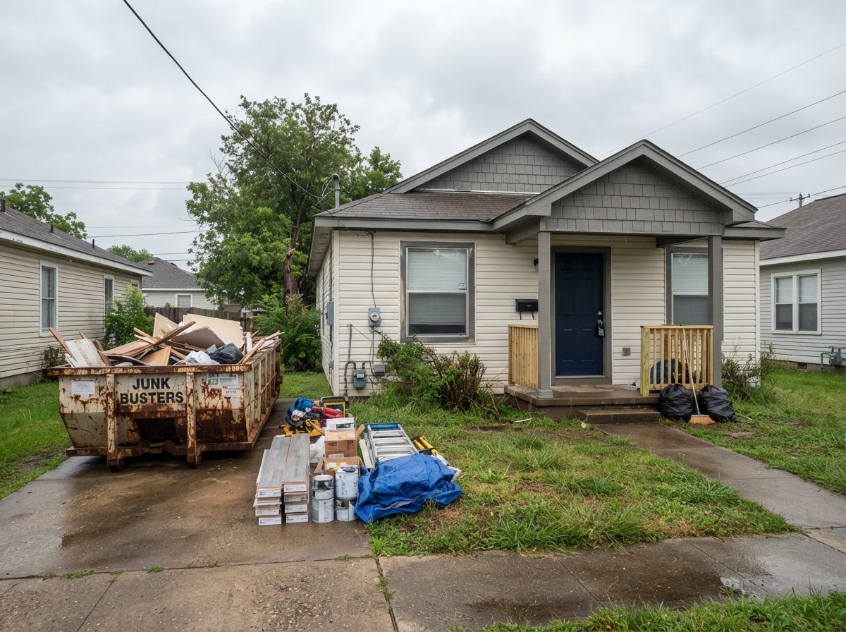 Vacant investment property exterior being prepared for rent or resale