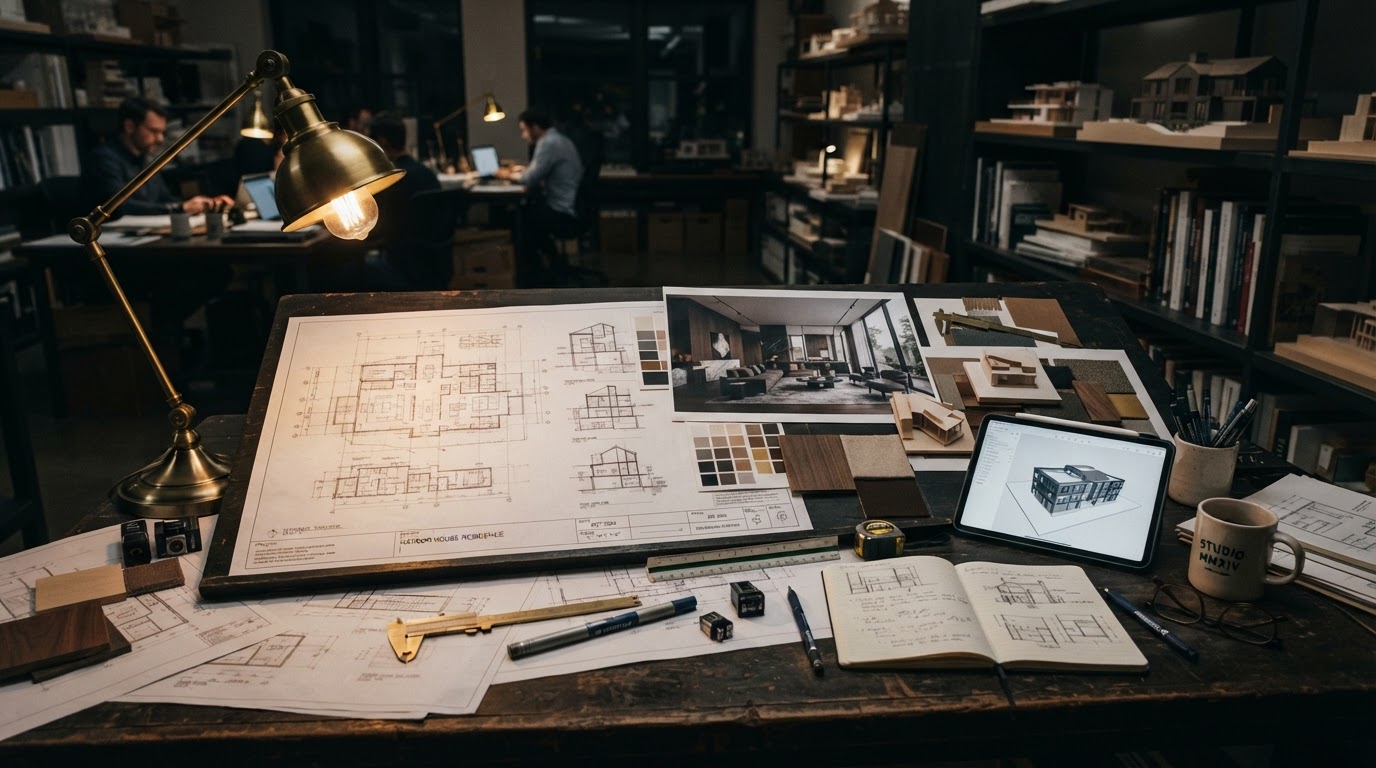 5blox design studio with blueprints and 3D renderings