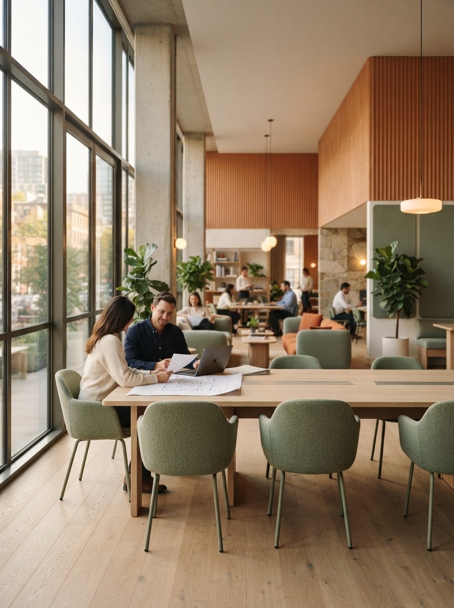 Upscale modern commercial facility designed for streamlined operations