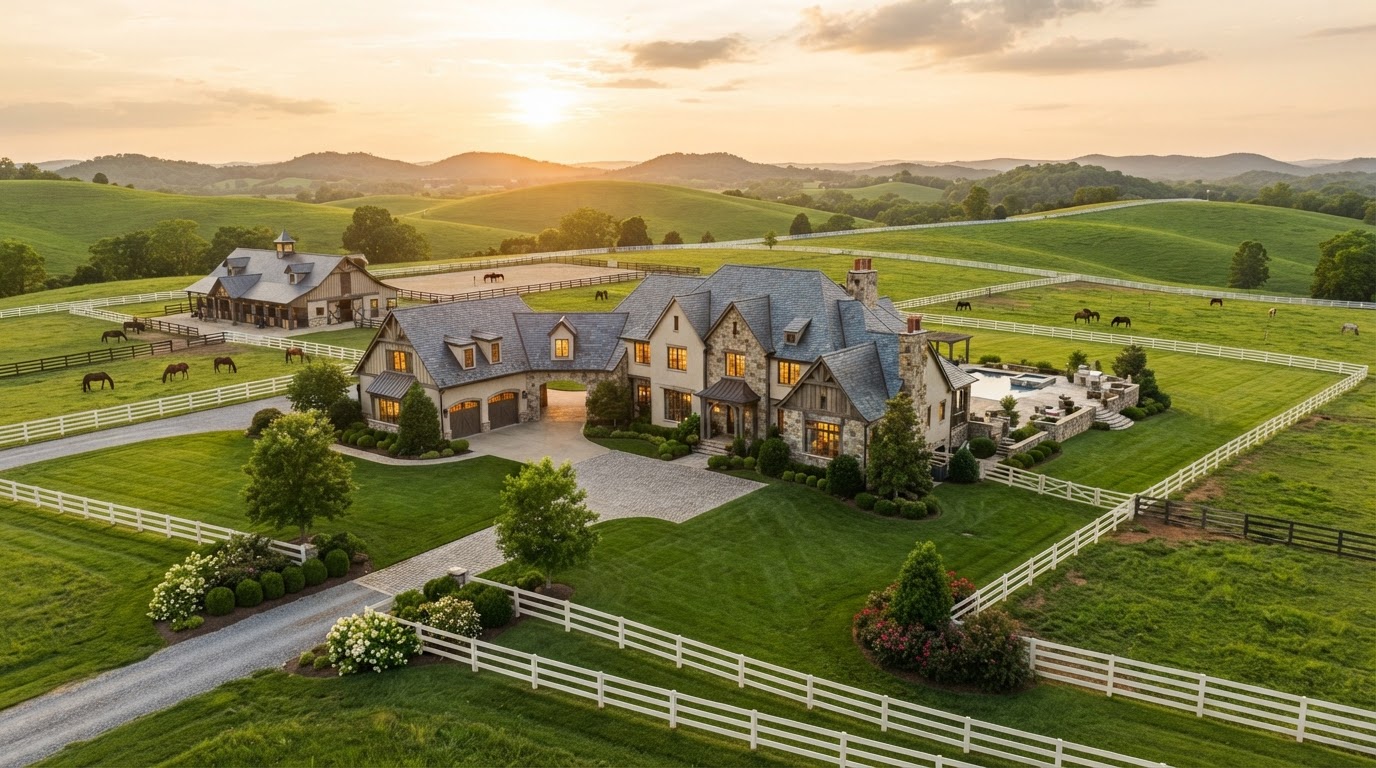 Custom estate on acreage in College Grove, Tennessee 37046