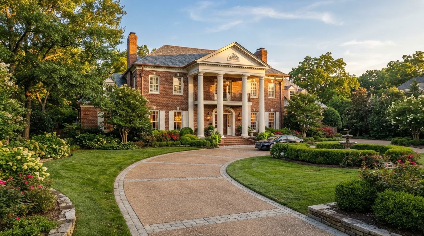 Stately brick estate home in Belle Meade, Nashville 37205
