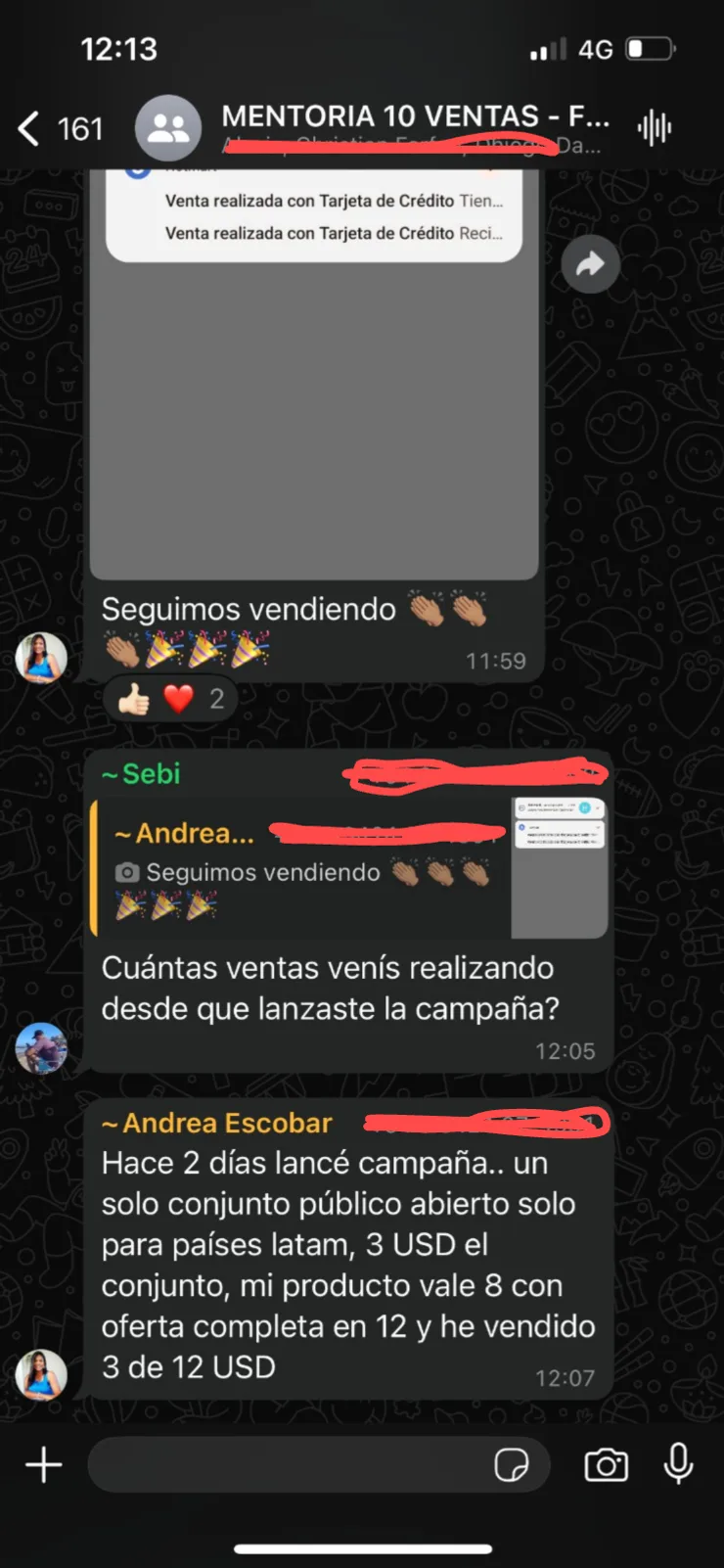 Resultado de alumna - Seguimos vendiendo, ventas con tarjeta y orden bump